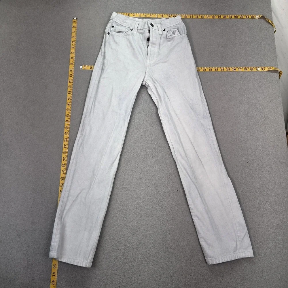 Vintage Levis 501 Jeans Mens White Straight Made USA Button Fly 80s Fits‎ 24x29